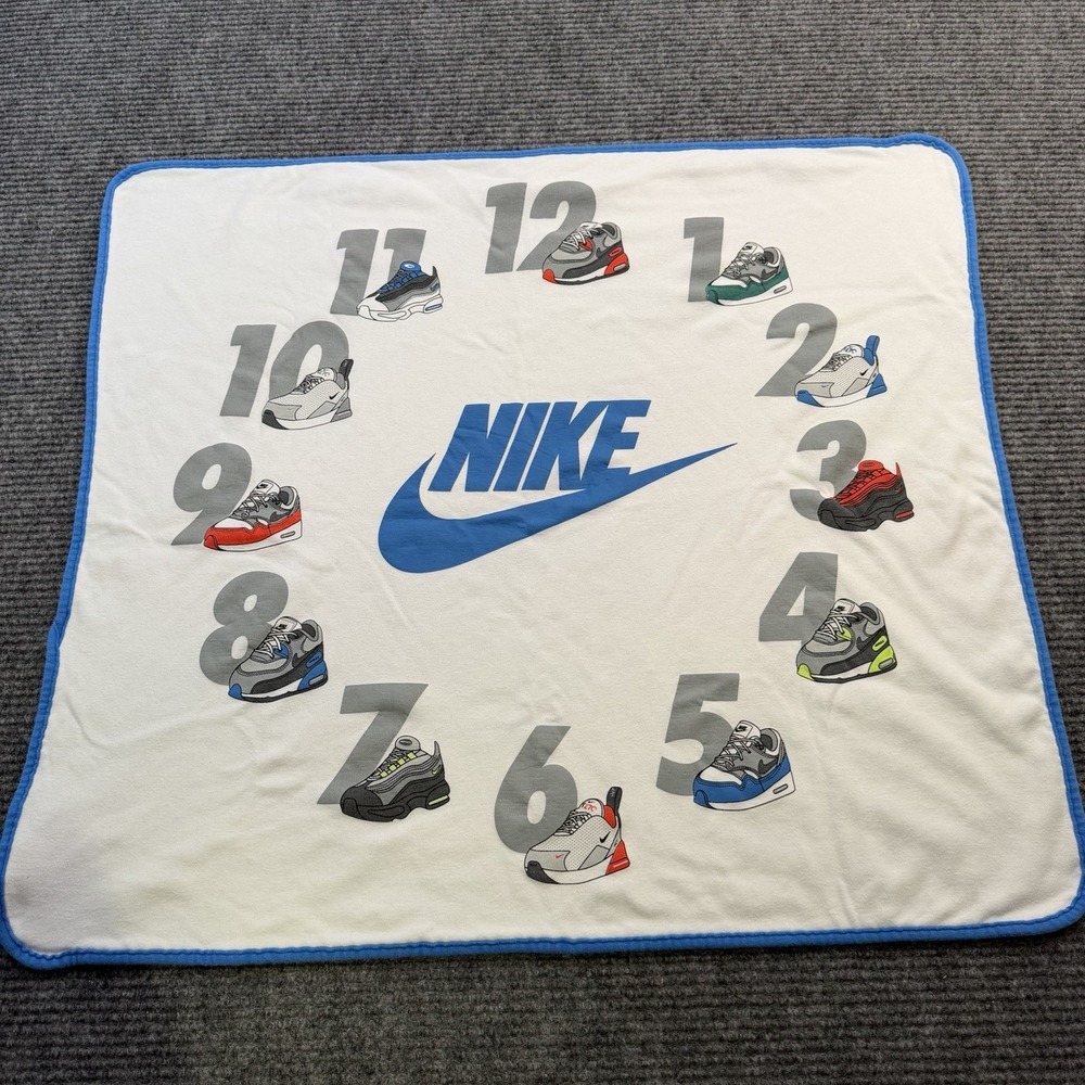 Baby Boy Nike Air Milestone Blanket Sneakers Month By Month 1-12 White Blue
